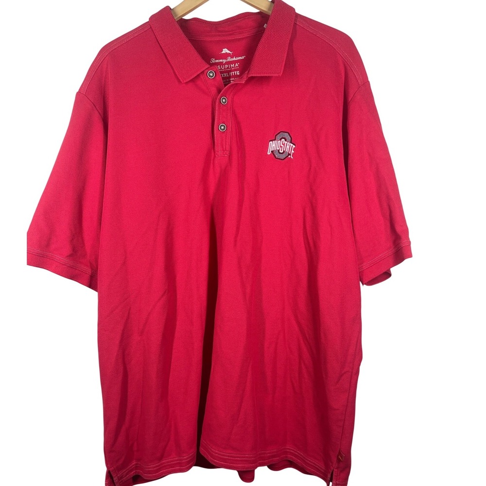 Tommy Bahama Ohio State Buckeyes Supima Cotton Polo Shirt Red XXXL